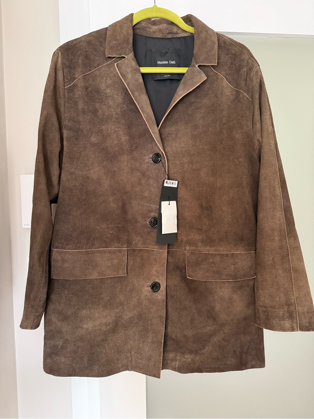 Massimo Dutti brown goatskin distressed leather NWT